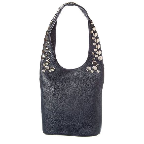 Isabella Rossetti Alice Studded Leather Shoulder Bag, Blue - Picture 2 of 4